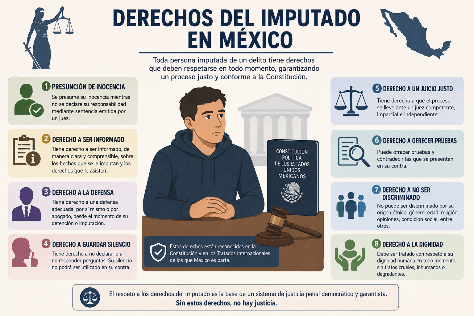 Infografia de eduardo serio sucar para ejemplificar los derechos del imputado